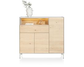 XOOON Niora, Highboard 148 cm - 3-Tueren + 1-Lade + 1-Nische