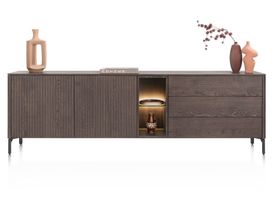 XOOON Trenton, Sideboard 240 cm. - 2 türen + 3 schubladen + 2 nischen