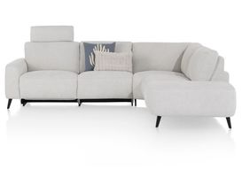 XOOON Carini, Ecksofa 2,5 Sitzer Armlehne links elektrisch + Ottomane rechts - Vada Ivory