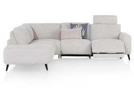 XOOON Carini, Ecksofa 2,5 Sitzer Armlehne rechts elektrisch + Ottomane links - Vada Ivory