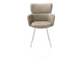 XOOON Sage, Armlehnstuhl 4 Fußen creme - Stoff Oregon