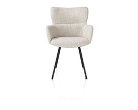 XOOON Sage, Armlehnstuhl 4-Fußen rough off black - Stoff Luton