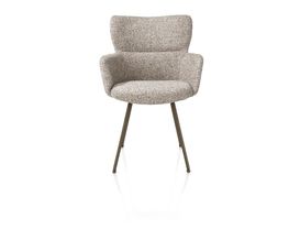 XOOON Sage, Armlehnstuhl 4 Fußen steelbrown - Stoff Luton