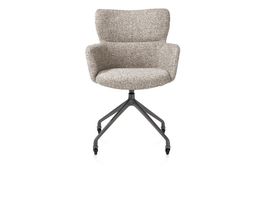 XOOON Sage, Armlehnstuhl + Rollen - Aluminium Gestell graphit - Stoff Luton