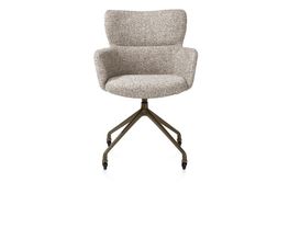 XOOON Sage, Armlehnstuhl + Rollen - Aluminium Gestell steelbrown - Stoff Luton