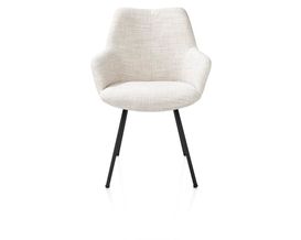 XOOON Mats, Armlehnstuhl - 4 Fußen rough off black - Stoff Luton