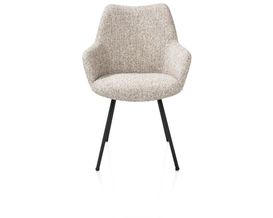 XOOON Mats, Armlehnstuhl - 4 Fußen rough off black - Stoff Luton