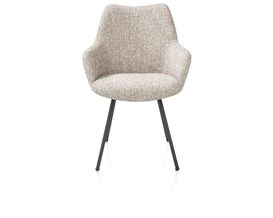 XOOON Mats, Armlehnstuhl - 4 Fußen Graphit - Stoff Luton