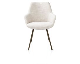 XOOON Mats, Armlehnstuhl - 4 Fußen steelbrown - Stoff Luton