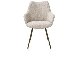 XOOON Mats, Armlehnstuhl - 4 Fußen steelbrown - Stoff Luton