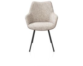 XOOON Mats, Armlehnstuhl - 4 Fußen rough off black - Pala cognac + Luton kupfer