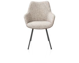 XOOON Mats, Armlehnstuhl - 4 Fußen graphit - Pala cognac + Luton kupfer