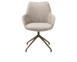 XOOON Mats, Armlehnstuhl - Aluminium Gestell steelbrown - drehbar - Stoff Luton