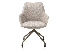 XOOON Mats, Armlehnstuhl - Aluminium Gestell steelbrown + Rollen - Stoff Luton