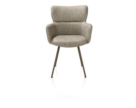 XOOON Sage, Armlehnstuhl 4 Fußen steelbrown - Stoff Oregon