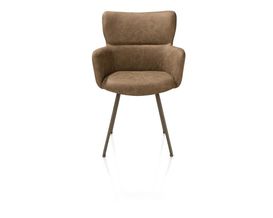 XOOON Sage, Armlehnstuhl 4 Fußen steelbrown - Stoff Oregon