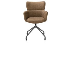 XOOON Sage, Armlehnstuhl + Rollen - Aluminium Gestell graphit - Stoff Oregon