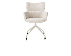 XOOON Sage, Armlehnstuhl + Rollen - Aluminium Gestell creme - Stoff Luton