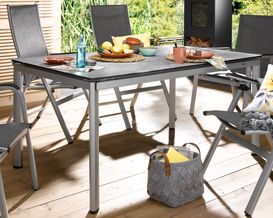 Tisch "Alutapo" ca. 160x95 cm, silber