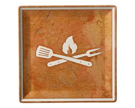 Grillteller "Rusty", flach, ca. 21x21 cm