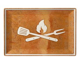 Platte "Rusty", flach, ca. 30x20 cm