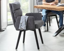 Armlehnstuhl "München" anthrazit, Gestell schwarz