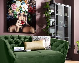 Vitrine "Ascheberg"  Esche schwarz/ Metall schwarz