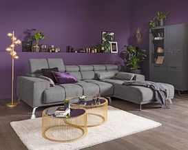 Wohnlandschaft, leger "Imola" inkl. Kopfteil- und Sitztiefenverstellung sowie Nierenkissen