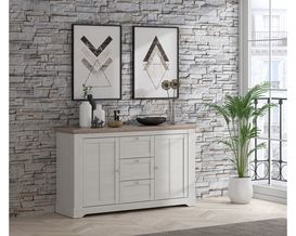 Sideboard "Fernanda" im Landhausstil, 2 Drehtüren, 3 Schubkästen