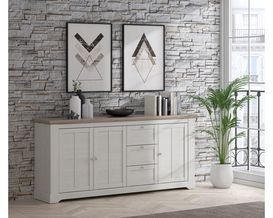 Sideboard "Fernanda" im Landhausstil, 3 Drehtüren, 3 Schubkästen
