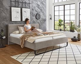 Polsterbett "Marl", Cordbezug taupe