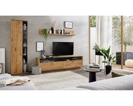 Interliving Anbauwand 2027, Asteiche massiv geölt, Marmoroptik