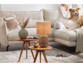 Tischlampe "Woodrow" Bambus/Textil