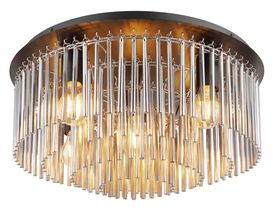 Deckenleuchte "Gorley", Metall/Rauchglas