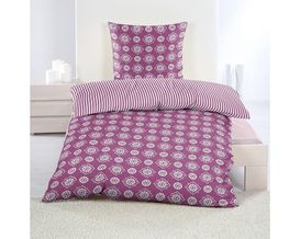 Renforce-Wende-Bettwäsche Ornament/Streifen, mit Reißverschluss