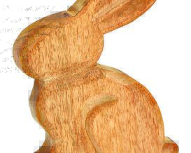 Hasenfigur aus Mangoholz, ca. 15x20x3 cm