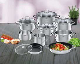 10-teiliges Topfset "Toskana" aus Edelstahl