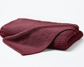 Strickdecke rot, ca. 130x170 cm