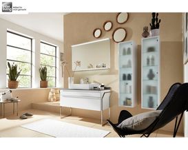 Interliving Badkollektion 406, Alpinweiß matt, Quarzstein