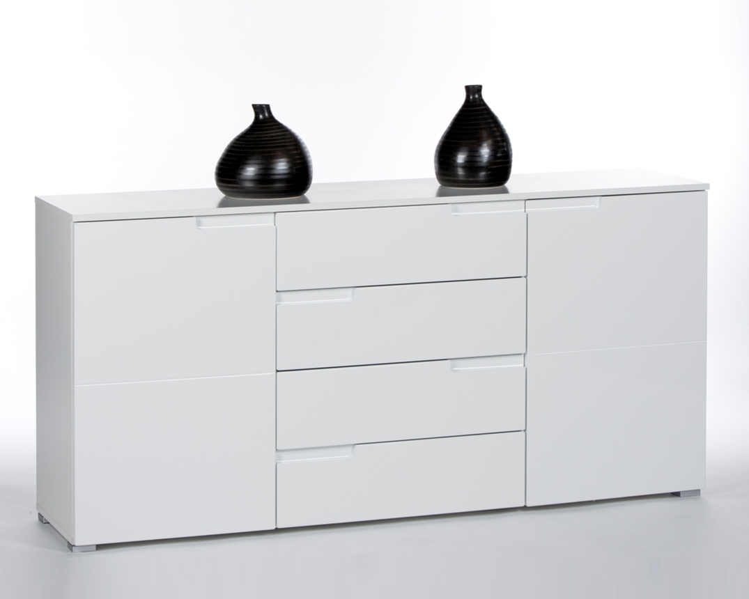 Sideboard Bente, ca. 165x80 cm - Weiß Hochglanz - 1