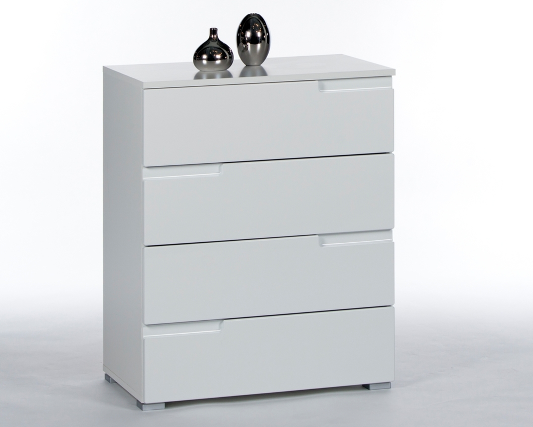 Kommode Bente, ca. 65x80 cm - Weiß Hochglanz - 1