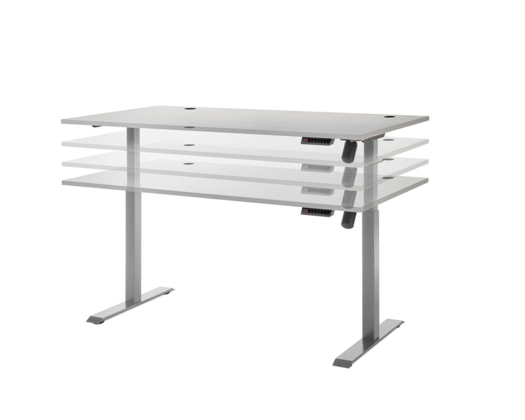 Schreibtisch-Set "Barny" elektrisch höhenverstellbar, lichtgrau/Silver - Lichtgrau/Silver - 2