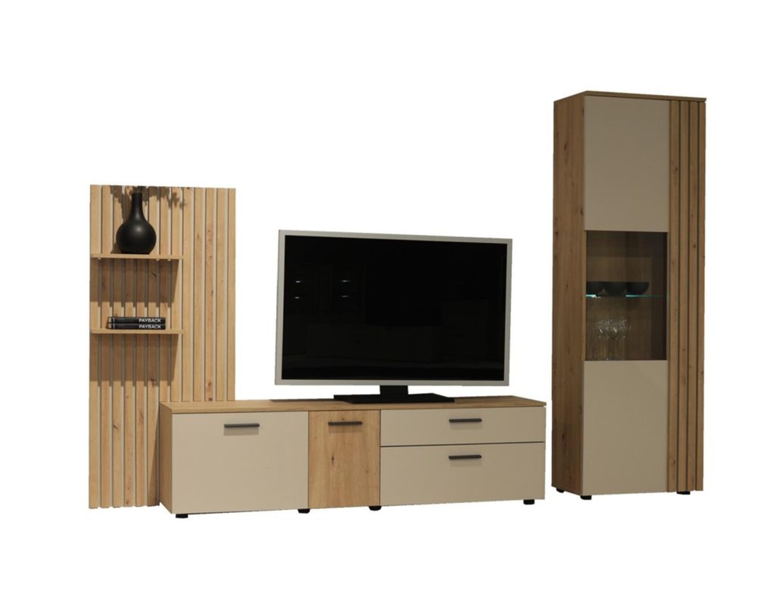 Anbauwand "Blanca" inkl. Beleuchtung - Cashmere - 3