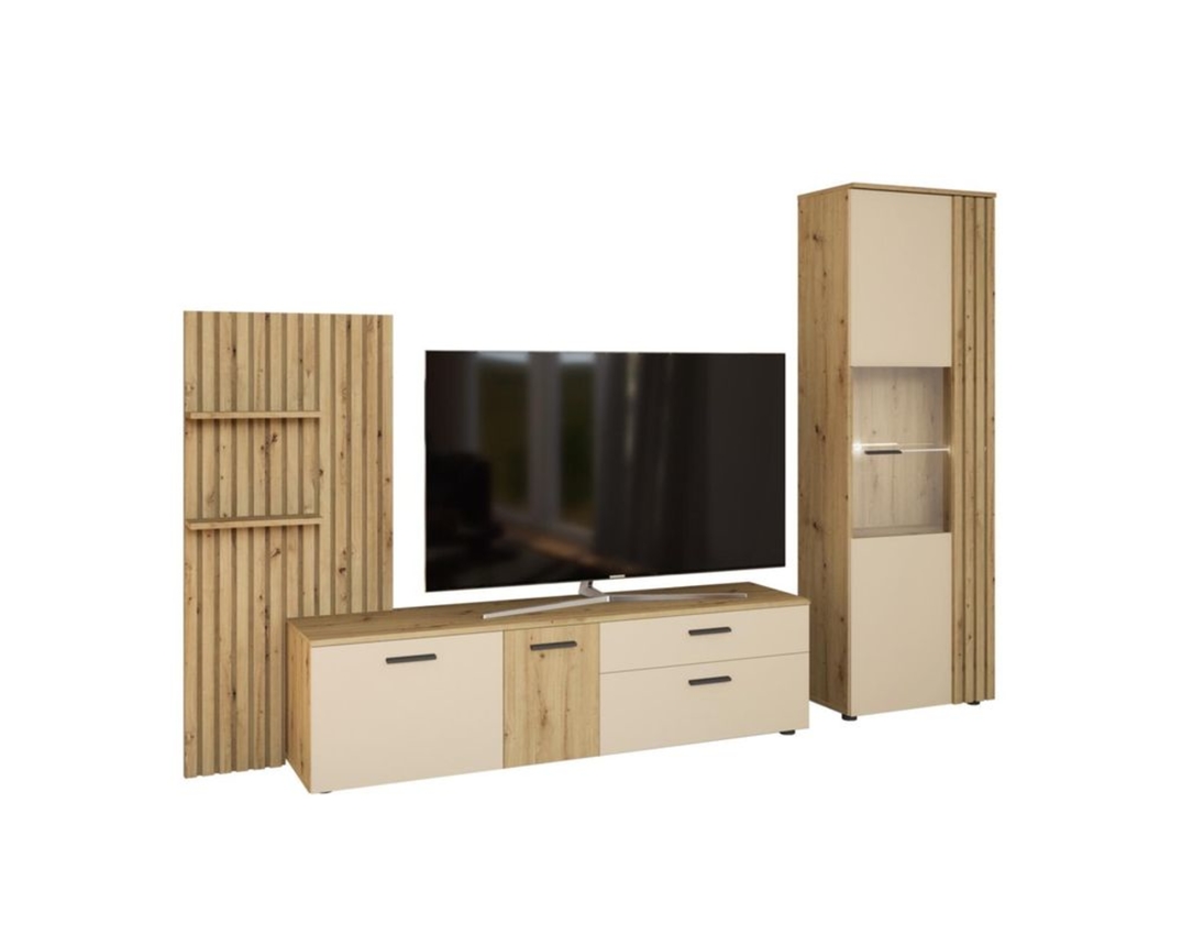 Anbauwand "Blanca" inkl. Beleuchtung - Cashmere - 4