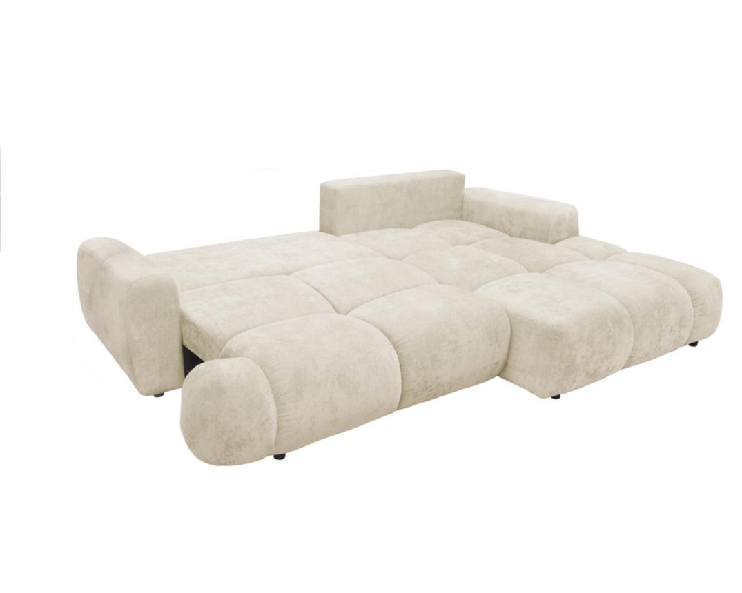 Wohnlandschaft "Ebersbach", mit Bettfunktion und Stauraum - Creme - 3