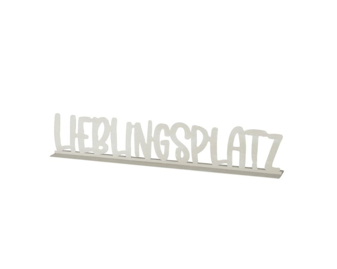 Schriftzug "Lieblingsplatz" aus Eisen - Weiß - 1