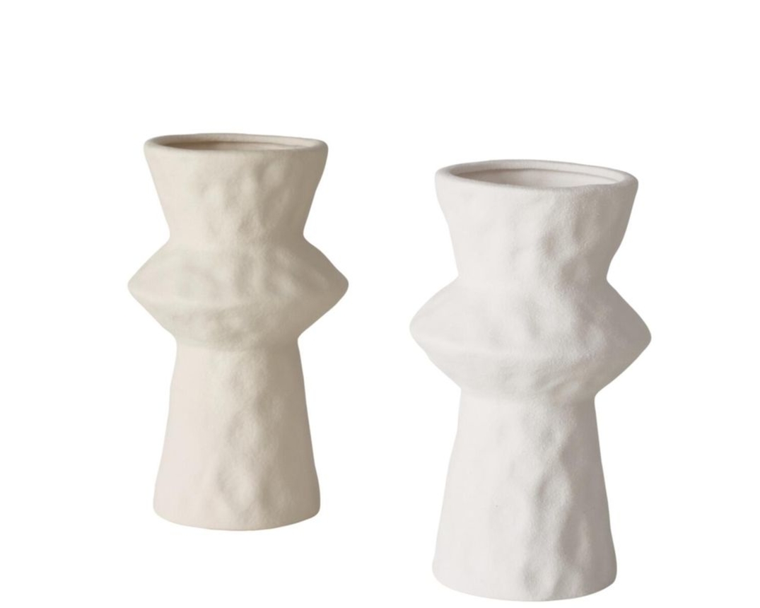Roomio Vase "Hermas", matt, ca. 20 cm hoch - Beige/Weiß - 1