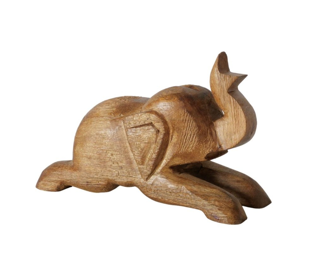 Deko-Figur "Elefant" aus Mangoholz - Braun - 1