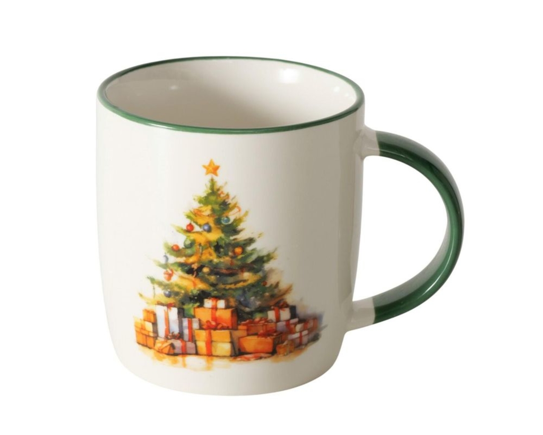 Becher "Navis" mit Weihnachtsbaum-Motiv - Weiß - 1