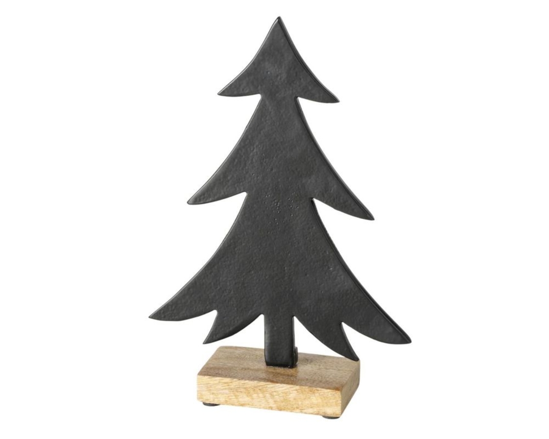 Deko-Baum "Blirf", Mangoholz/Aluminium, ca. 27 cm - Schwarz/Braun - 1
